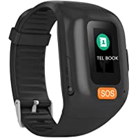 parental a prueba de agua botón sos grande anciano reloj gps brazalete ancianos marcador black